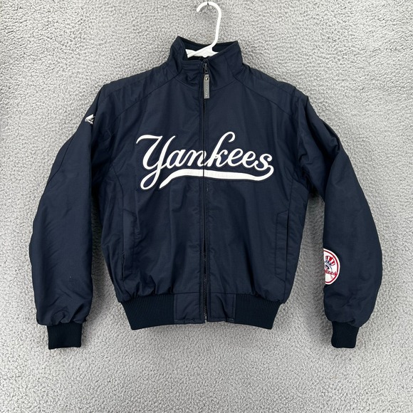 VTG 90s New York Yankees Majestic Authentic MLB Dugout Jacket Woman Size Small - Picture 1 of 16